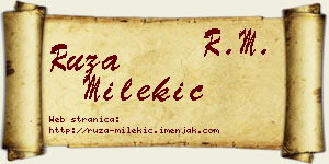 Ruža Milekić vizit kartica